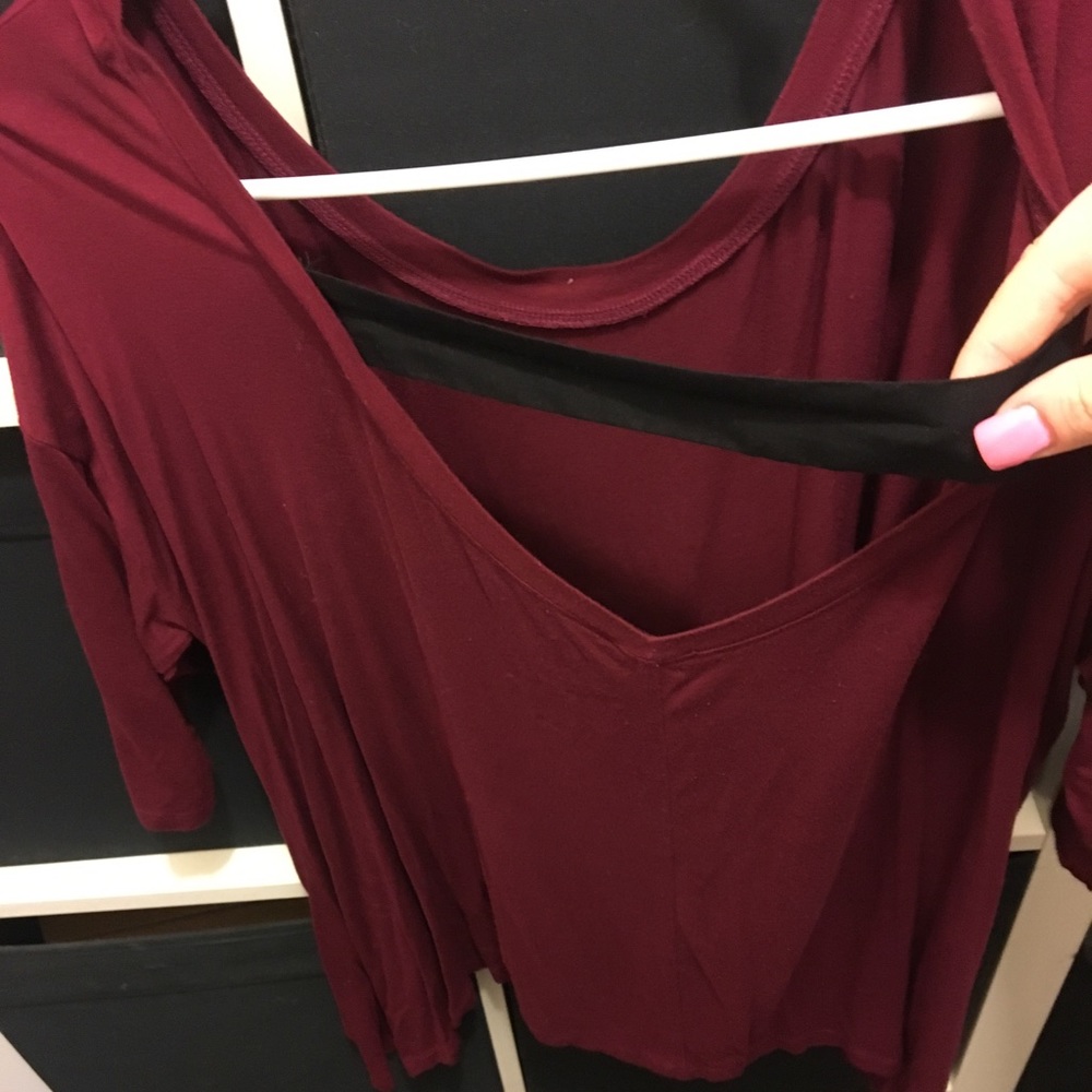 Red 3/4 sleeve shirt
